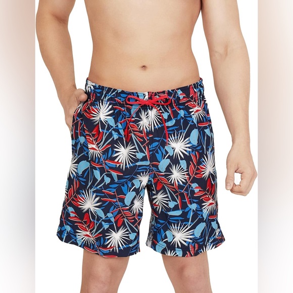 Speedo Other - Speedo Men's Standard Swim Trunk Short Length Redondo Printed Blue/Red Size M